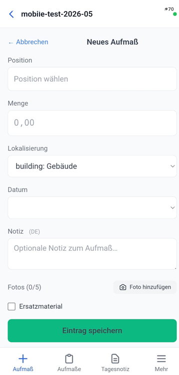 Mobile Mengenerfassung auf der Baustelle